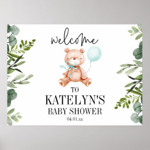 Póster Poster de señas de bienvenida de Baby Shower de Te