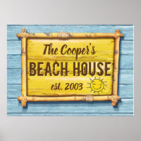 Poster de señas de la familia Driftwood Beach Hous