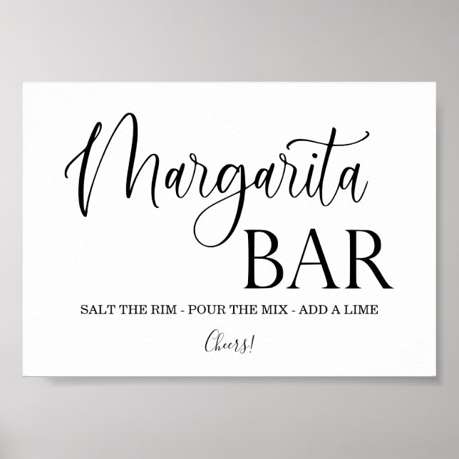 Póster Poster de señas de Margarita Bar boda (Frente)