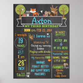 Póster Poster de señas de tercer cumpleaños del Fiesta Wo