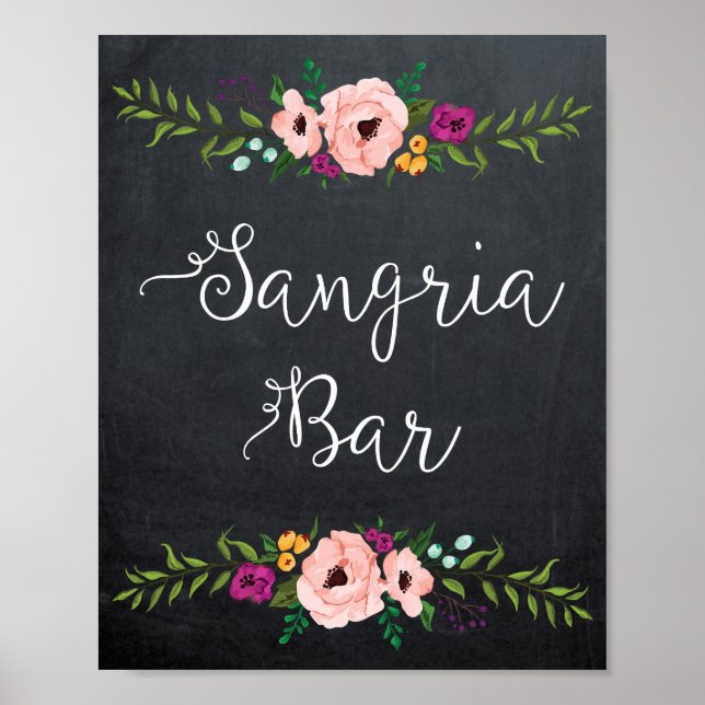 Póster Poster de señas del bar Sangria (Frente)