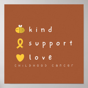 Póster poster de sensibilización sobre el cáncer infantil