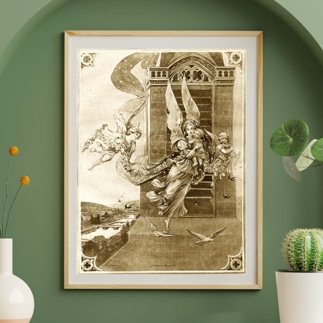Póster Poster de sepia de ángeles de época (Subido por el creador)