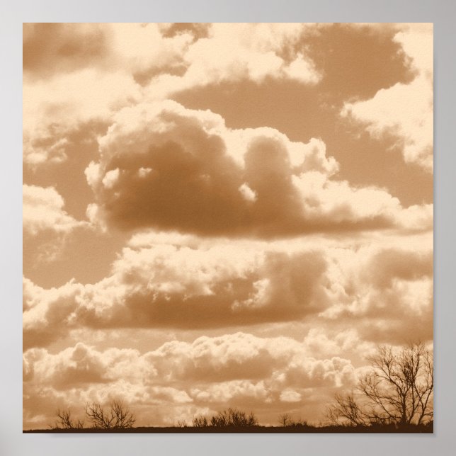 Póster Poster de Sepia Nubes (Frente)