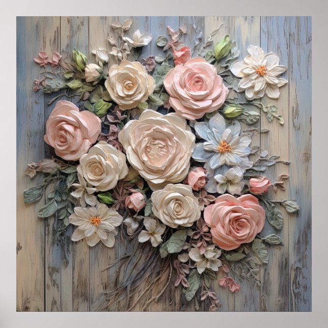 Póster Poster de Shabby Chic Flowers (Frente)