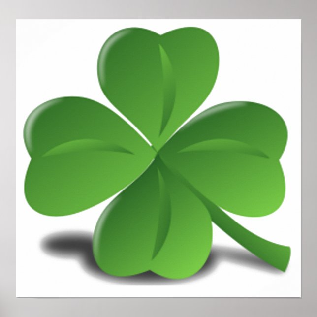 Póster Poster de Shamrock Clover del Día de San Patricio (Frente)
