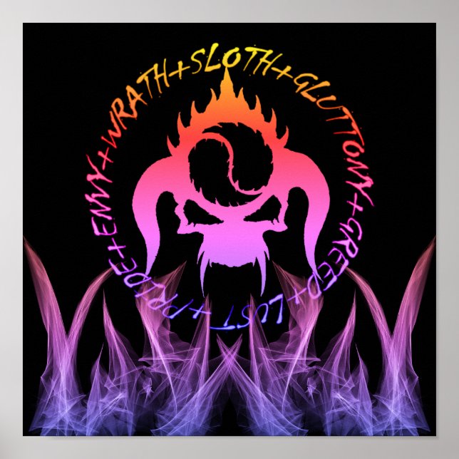 Póster Poster de siete pecados mortales (Frente)