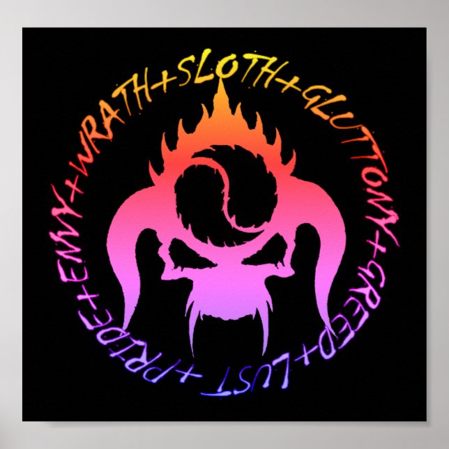 Póster Poster de siete pecados mortales (Frente)