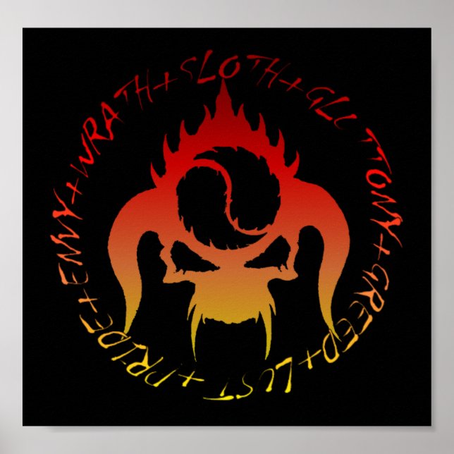 Póster Poster de siete pecados mortales (Frente)