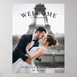 Póster Poster de signo de bienvenida boda con foto