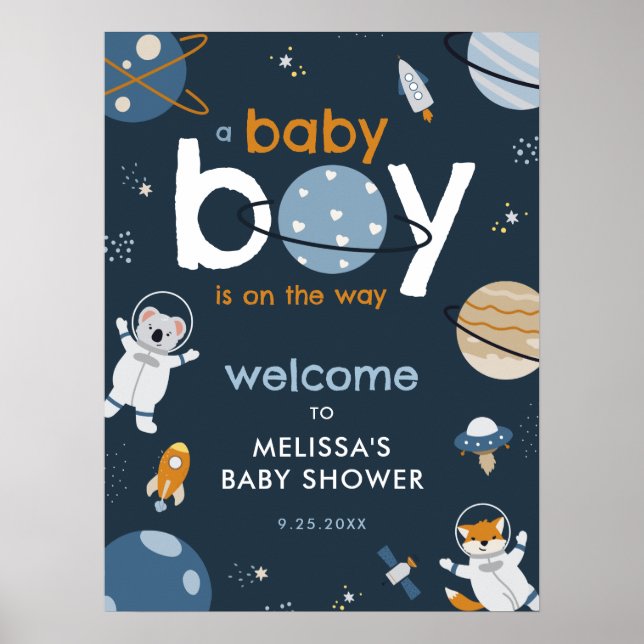 Póster Poster de signo de bienvenida de Baby Shower en el (Frente)