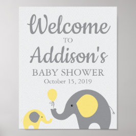 Póster Poster de signo de bienvenida de Baby Shower para