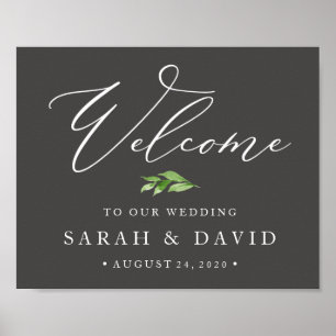 Póster Poster de signo de bienvenida de boda