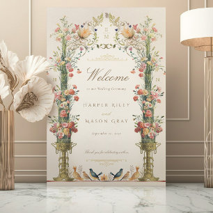 Póster Poster de signo de bienvenida de boda
