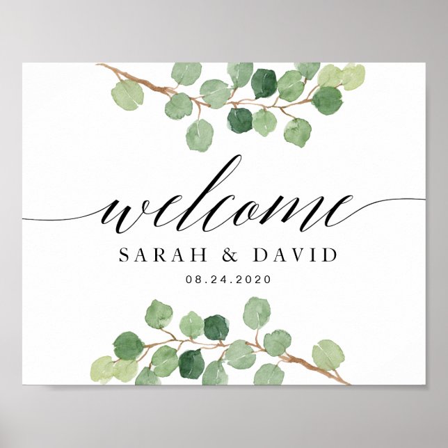 Póster Poster de signo de bienvenida de boda (Frente)