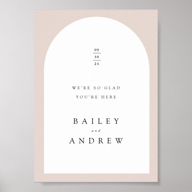 Póster Poster de signo de bienvenida de Boda de arco (Frente)