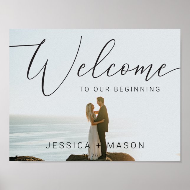 Póster Poster de signo de bienvenida de Boda de fotos de  (Frente)