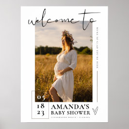 Póster Poster de signo de bienvenida de foto de Rótulo de