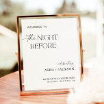 Póster Poster de signo de bienvenida de la cena de ensayo<br><div class="desc">Este encantador Personalizable de ensayo de bienvenida ofrece un diseño minimalista blanco y negro limpio, una manera perfecta de dar una cálida bienvenida a sus huéspedes a su cena de ensayo o evento especial. Edite fácilmente la mayoría de las palabras para que coincidan con su estilo. El texto y los...</div>