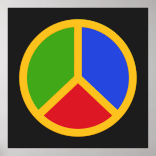 Póster Poster de signo de paz colorido