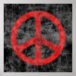 Póster Poster de signo de paz con problemas