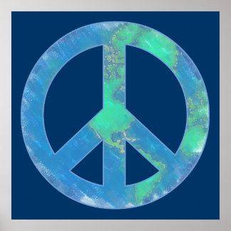 Póster Poster de signo de paz de la Tierra