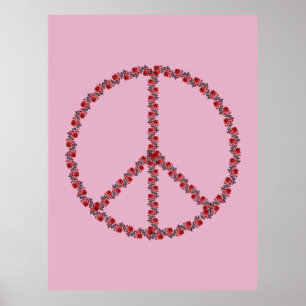 Póster Poster de signo de paz de rosas