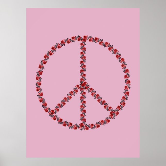 Póster Poster de signo de paz de rosas (Frente)