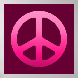 Póster Poster de signo de paz rosa