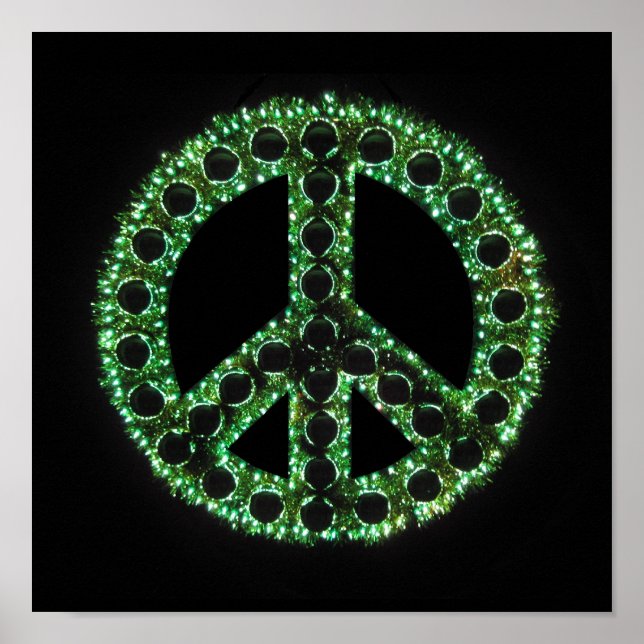 Póster poster de signo de paz verde (Frente)