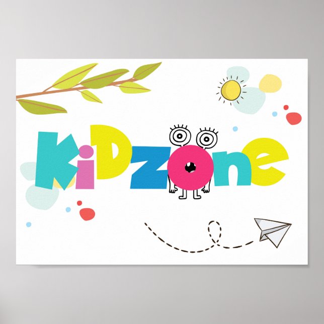 Póster Poster de signo de zona infantil (Frente)