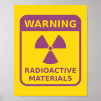 Poster de signos de advertencia de radiación