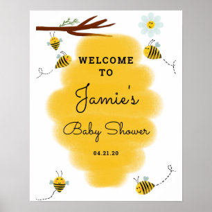 Póster Poster de signos de bienvenida de Baby Shower Bumb