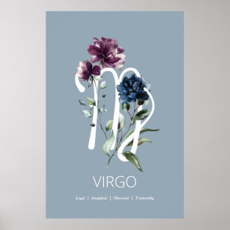 Póster Poster de signos de estrella Virgo Zodiac