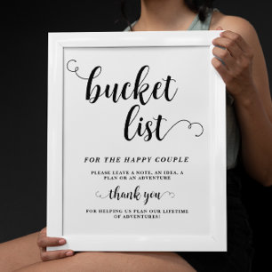 Póster Poster de signos del boda de lista de cubos