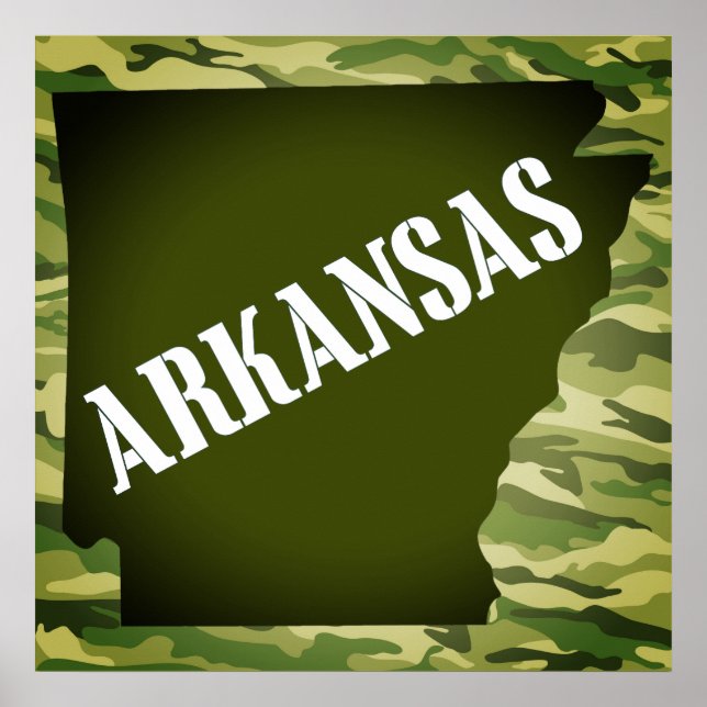 Póster Poster de Silhouette Camo Estatal de Arkansas (Frente)