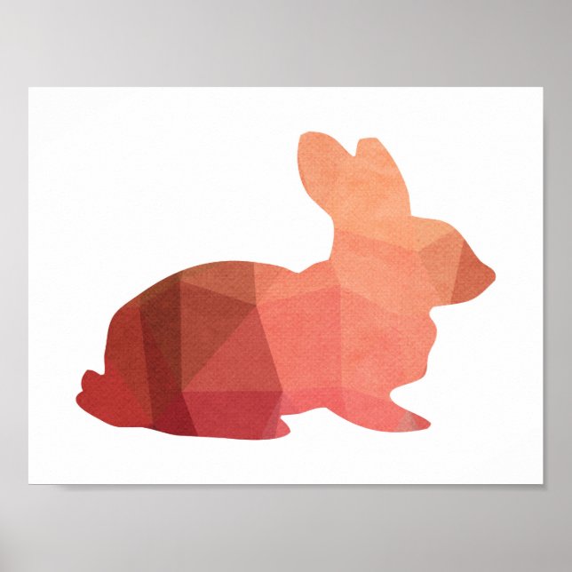 Póster Poster de Silhouette conejito rosa de Pascua (Frente)