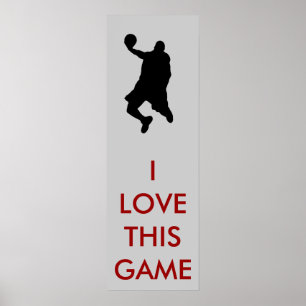 Póster Poster de Silhouette, jugador de baloncesto panorá