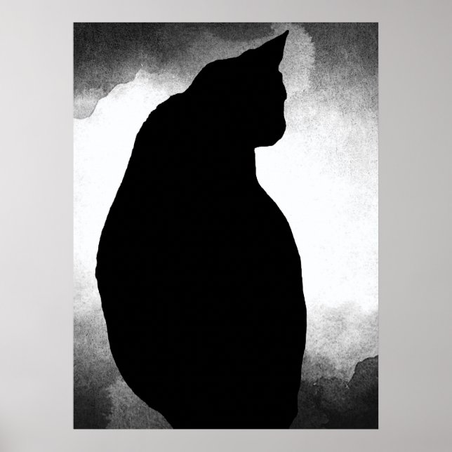 Póster Poster de silueta de gato negro (Frente)