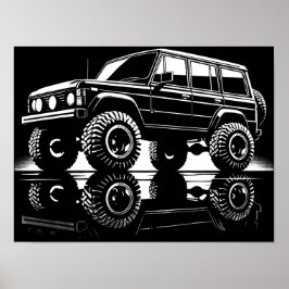 Póster Poster de silueta de leyenda fuera de carretera