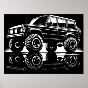 Póster Poster de silueta de leyenda fuera de carretera