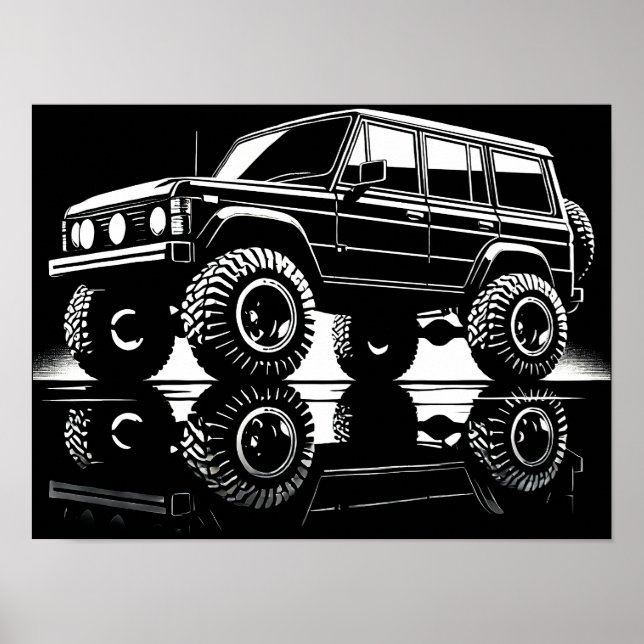 Póster Poster de silueta de leyenda fuera de carretera (Frente)