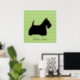 Póster Poster de silueta negra de perro de Scottish Terri (Home Office)
