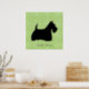 Póster Poster de silueta negra de perro de Scottish Terri (Kitchen)
