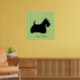 Póster Poster de silueta negra de perro de Scottish Terri (Living Room 2)