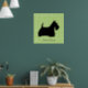 Póster Poster de silueta negra de perro de Scottish Terri (Living Room 1)