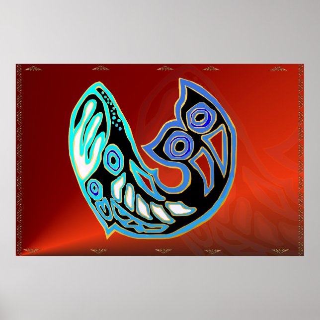 Póster Poster de símbolo de ballena (Frente)