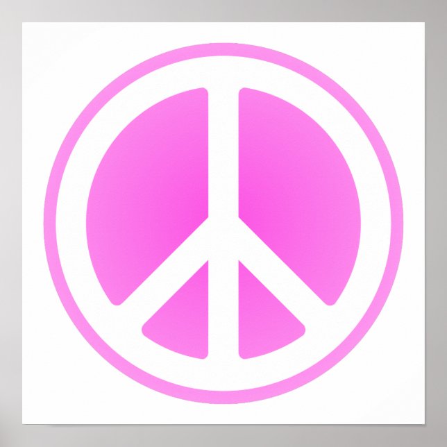 Póster Poster de símbolo de paz rosa (Frente)