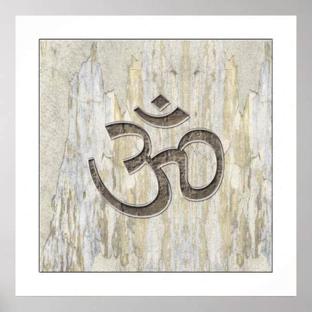 Póster Poster de símbolos Om de materiales orgánicos (Frente)