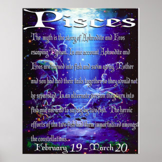 Póster poster de símbolos pisces